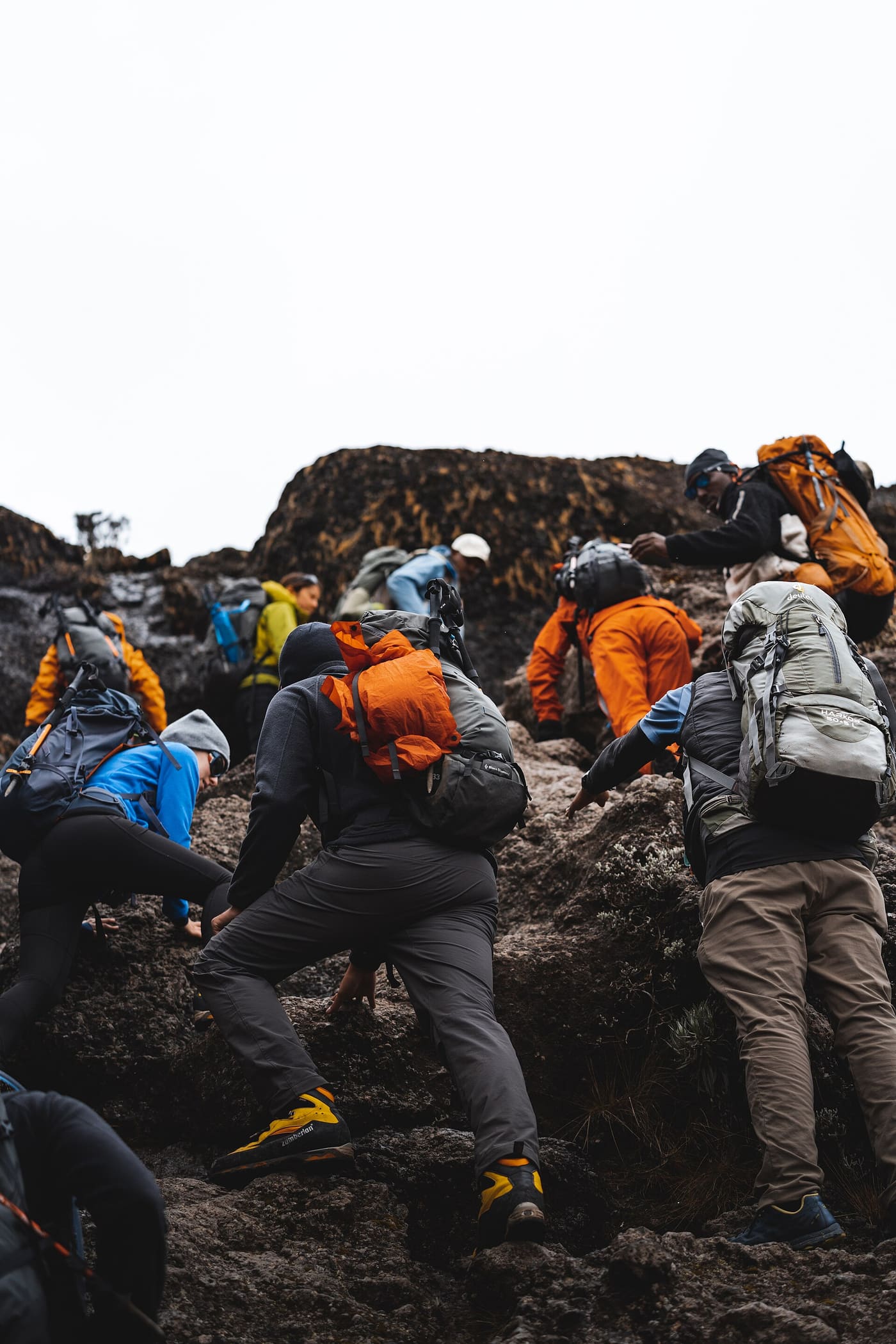 Climbers on the Barranco Wall